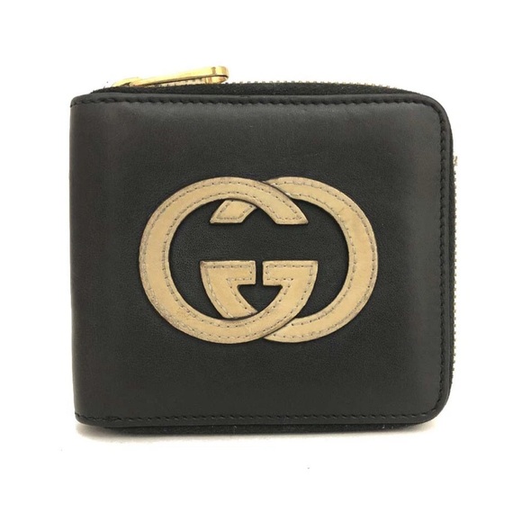AUTH GUCCI GG Leather Zip Around Wallet Black - Picture 1 of 8